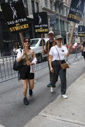 America Ferrera at the SAG-AFTRA Strike in Front of the Netflix Offices in NYC 07/20/2023