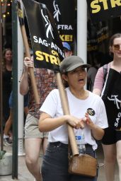 America Ferrera at the SAG-AFTRA Strike in Front of the Netflix Offices in NYC 07/20/2023