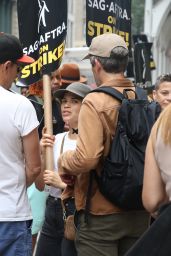 America Ferrera at the SAG-AFTRA Strike in Front of the Netflix Offices in NYC 07/20/2023