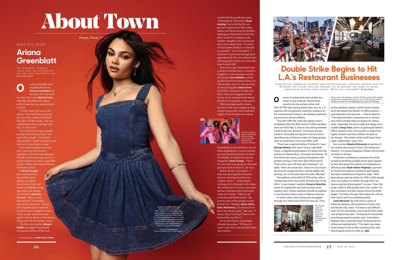 Ariana Greenblatt - The Hollywood Reporter 07/26/2023 Issue • CelebMafia