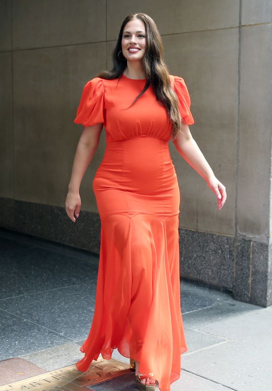 Ashley Graham in a Red Dress - New York 07/13/2023
