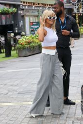 Ashley Roberts Wearing a White Crop Top and Retro Glasses - London 07/12/2023