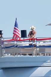 Aubrey Paige On a Boat in Portofino 07/04/2023
