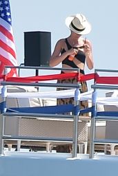 Aubrey Paige On a Boat in Portofino 07/04/2023