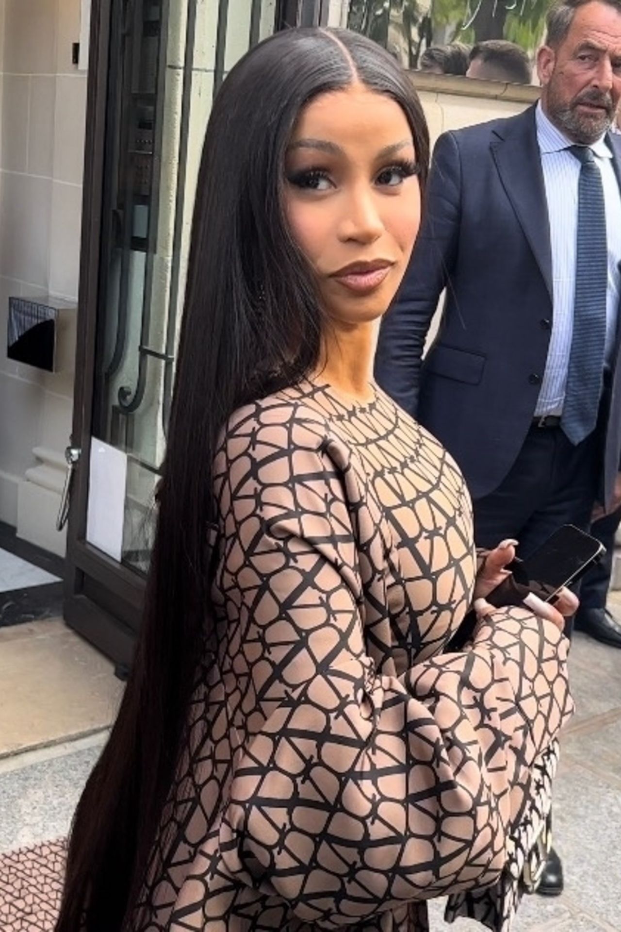 Cardi B is Decked Out in Valentino - Heads to Their Store in Paris 07 .