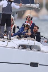 Carrie Bickmore and Tommy Little on Sydney Harbour 07/21/2023