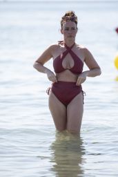 Chanelle Hayes Paddling in Shallow Waters in Torremolinos 07/25/2023