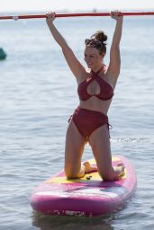 Chanelle Hayes Paddling in Shallow Waters in Torremolinos 07/25/2023