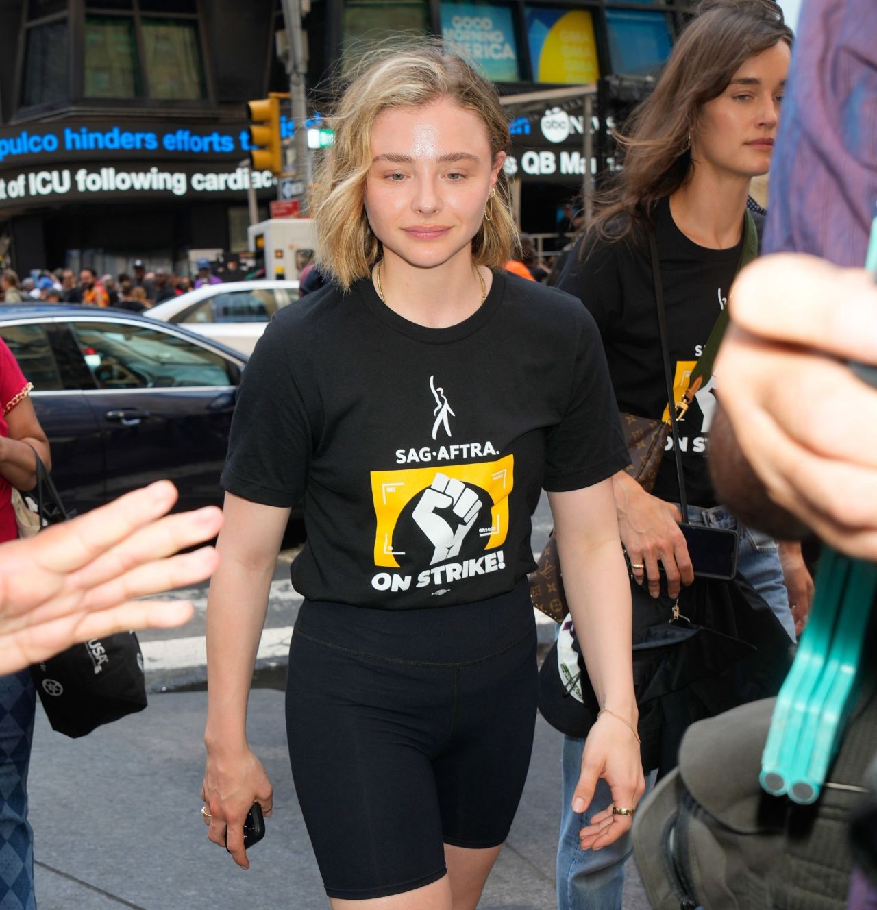 Chloë Grace Moretz joins the SAG-AFTRA Actors Union Strike in Times Square,  New York City