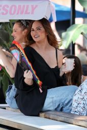Chrissy Teigen - Leaving Beaches Only Club in West Hollywood 07/30/2023