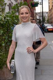 Clara Paget Arrives at British Vogue X Self-portrait Summer Party in London 07/13/2023