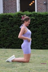 Danielle Lloyd in a Lilac 2-Piece Exercise Set in Birmingham 07/23/2023