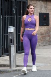 Danielle Lloyd in Purple Exercise Attire in London 07/04/2023