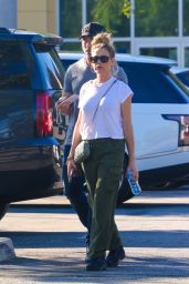 Denise Richards Wearing Matching Green Cargo Pants and a Saint Laurent Bag - Shopping in Los Angeles 07/03/2023