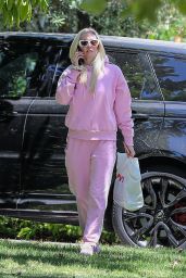 Erika Jayne in a Stylish Tracksuit and Pink Adidas Sneakers in LA 07/19/2023