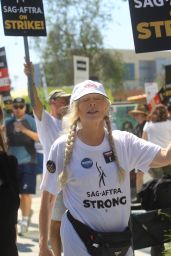 Francis Fisher at SAG Strike at Netflix in Hollywood 07/18/2023