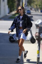Hailey Rhode Bieber Wears a Vintage Leather Jacket - Carlyle Hotel in
