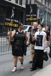 Jaimie Alexander at the SAG-AFTRA Strike in Front of the Netflix Offices in NYC 07/20/2023