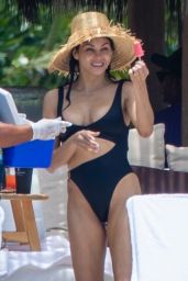 Jenna Dewan in Black Swimsuit on the Beach in Puerto Vallarta 07/01/2023