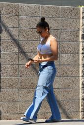 Jennifer Lopez in Baggy Denim and a White Crop Top in LA 07/26/2023