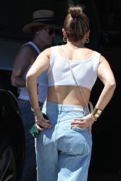 Jennifer Lopez in Baggy Denim and a White Crop Top in LA 07/26/2023