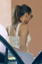 Jennifer Lopez in Floral Dress at Beverly Hills Hotel 07/28/2023