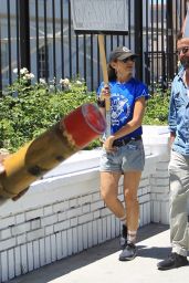 Justine Bateman - Supports SAG Strike at Netflix in Hollywood 07/14