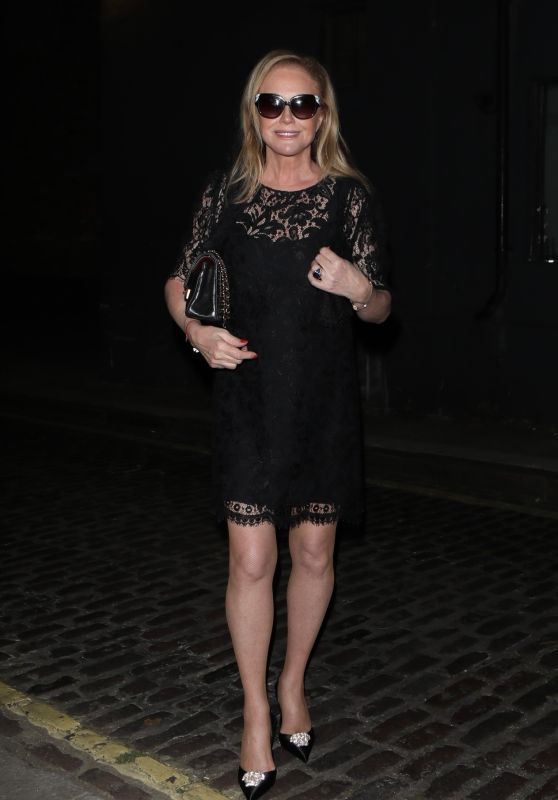 Kathy Hilton in a Black Dress at the Chiltern Firehouse in London 07/10/2023