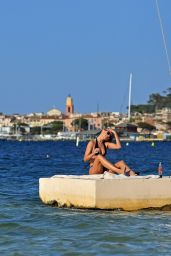 Kimberley Garner at the Beach at the Cheval Blanc Hotel in Saint-Tropez 07/27/2023