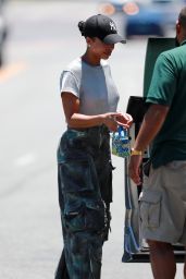 Lori Harvey at the San Vicente Bungalows in West Hollywood 07/20/2023