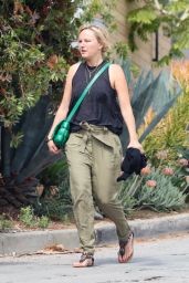 Malin Akerman in Sandals and a Sleeveless Tee in Los Angeles 07/07/2023