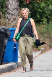 Malin Akerman in Sandals and a Sleeveless Tee in Los Angeles 07/07/2023