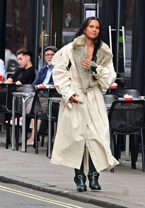 Neneh Cherry on a Burberry Shoot in Soho 07/20/2023