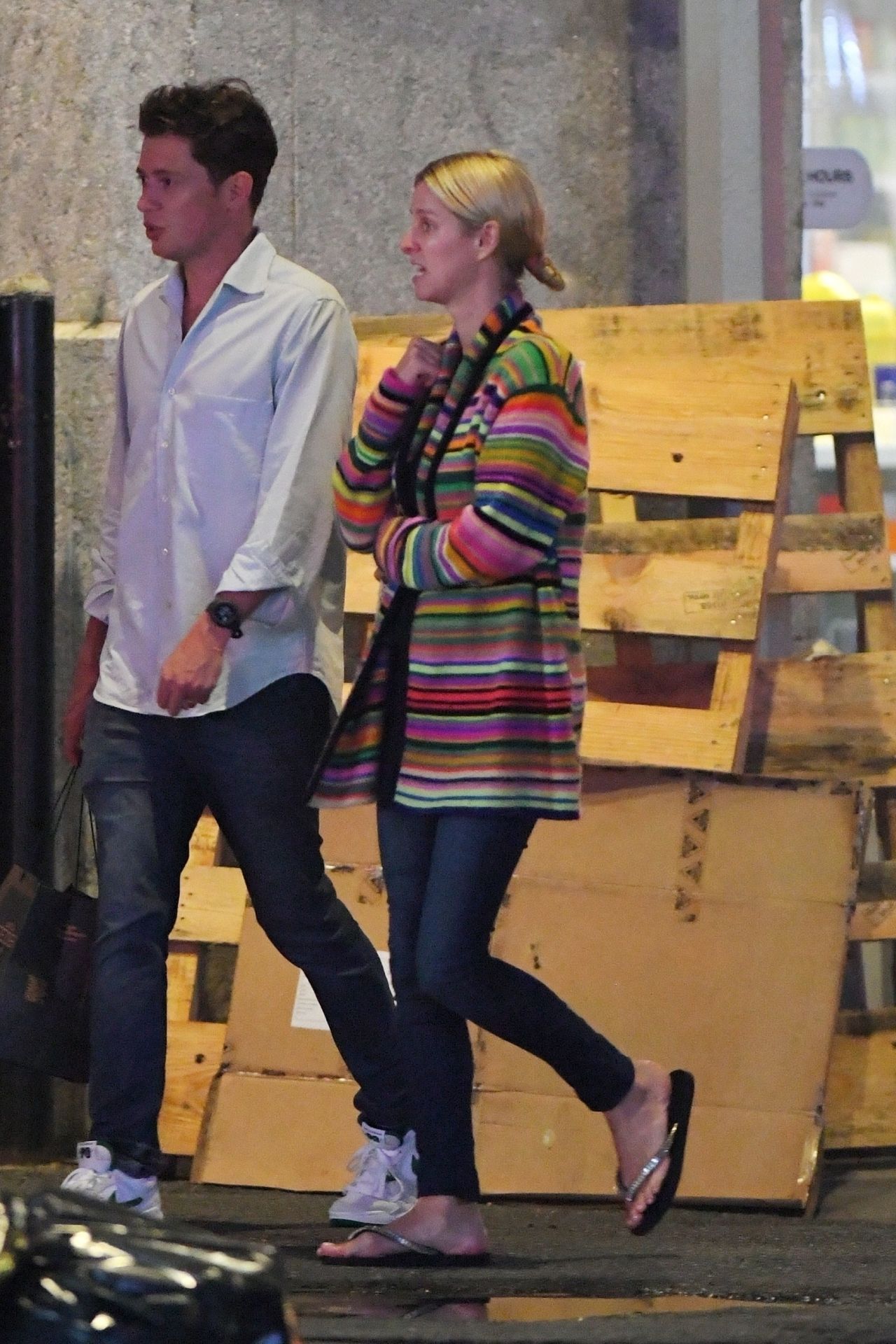 Nicky Hilton in a Colorful Cardigan and Skinny Jeans in New York 07/26