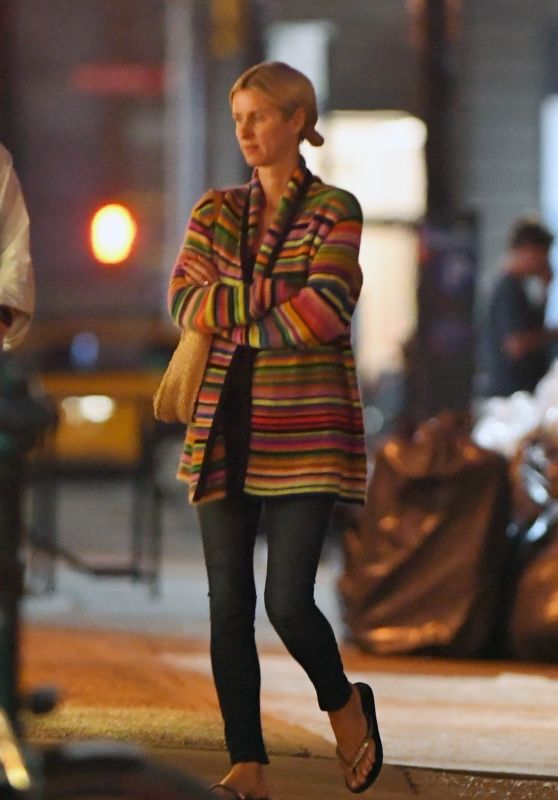 Nicky Hilton in a Colorful Cardigan and Skinny Jeans in New York 07/26/2023