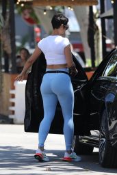 Nicole Murphy in Baby Blue Leggings and a White Crop Top 07/05/2023