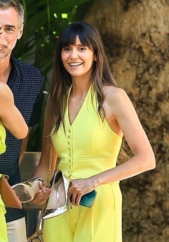 Nina Dobrev in a Vibrant Yellow Dress in West Hollywood 07/21/2023