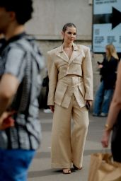 Polina Erofeeva Arriving at Alexandre Vauthier Fashion Show in Paris 07/04/2023