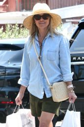 Reese Witherspoon Wearing Denim Shirt and a Hat - Grocery Shopping at Brentwood Country Mart 07/25/2023