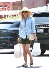 Reese Witherspoon Wearing Denim Shirt and a Hat - Grocery Shopping at Brentwood Country Mart 07/25/2023