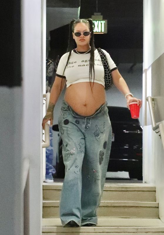 Rihanna in a Rage Against The Machine Tee in Beverly Hills 07/24/2023