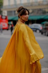 Sananas – Arriving at Stephane Rolland Show at Paris Fashion Week 07/04/2023