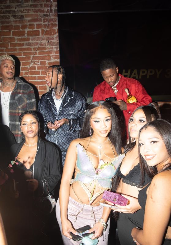Saweetie with Tyga and AE at PartyNextDoor