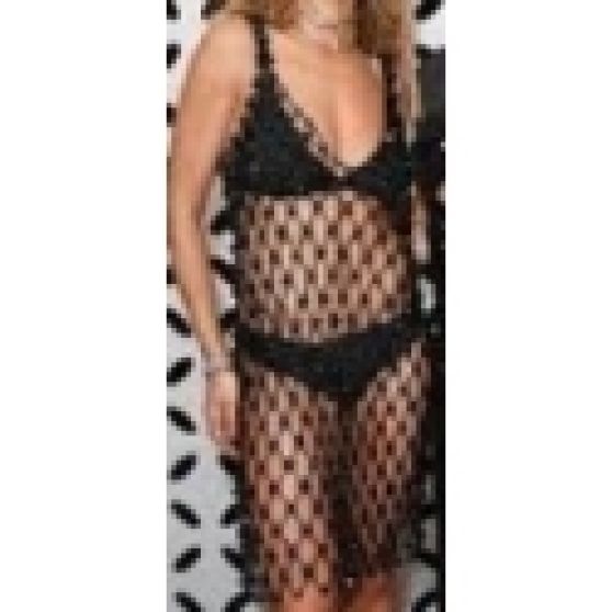 Self-Portrait Custom Beaded Fishnet Cover Up Dress