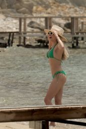 Sylvie Meis in a Green Bikini at a Beach in Ibiza 07/07/2023