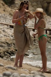 Sylvie Meis in a Green Bikini at a Beach in Ibiza 07/07/2023