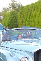 Tina Knowles and Kelly Rowland - Arrive at Michael Rubin