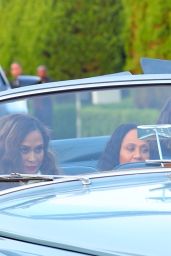 Tina Knowles and Kelly Rowland - Arrive at Michael Rubin