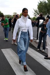 Tina Kunakey - Leaving Azzedine Alaia Haute Couture Show in Paris 07/02/2023