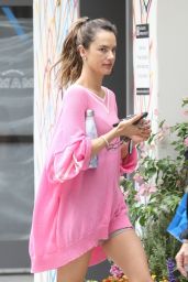 Alessandra Ambrosio in a Pink Dress in Brentwood 08/11/2023